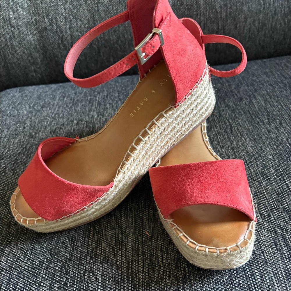 Kelly & Katie Red Espadrille Wedges